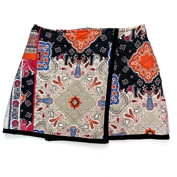 Zara Dresses & Skirts - Zara Patchwork Quilted Slit Mini Skirt